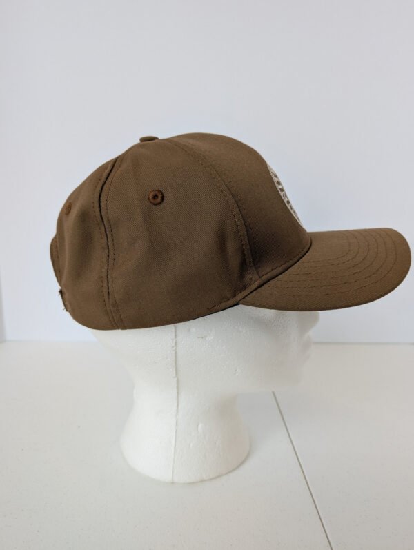 side of Navy hat coyote brown. Made in USA