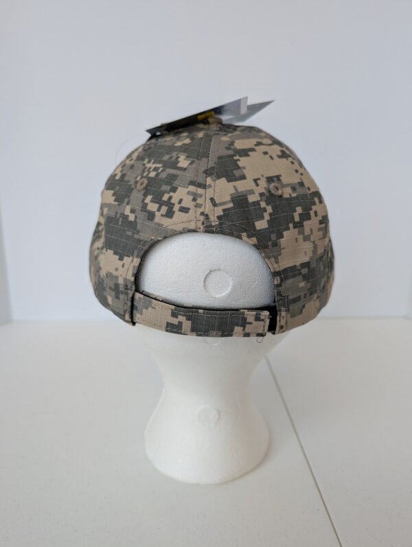 Back of Air Force digital camo hat with velcro strap USA Made
