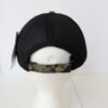back of Navy mesh hat with camo velcro strap made in USA