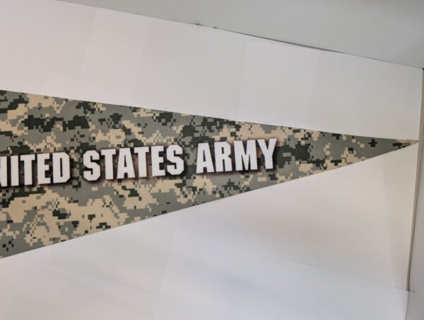 Tail end of U.S. army Pennant Made in USA
