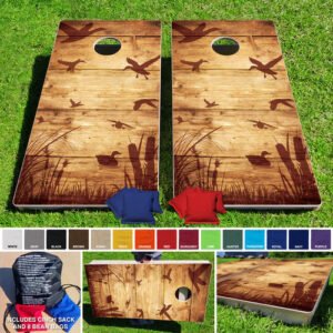 2'x4' rustic duck hunting design Regulation Wooden Cornhole Set Made in USA
