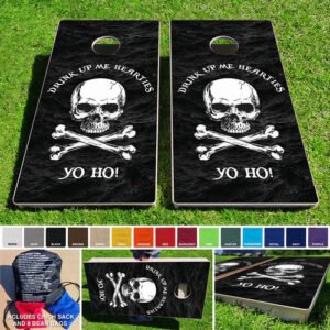 2'x4' Drink up me Pirates design Regulation Wooden Cornhole Set Made in USA