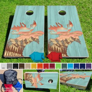 2'x4' Cool Moose Regulation Wooden Cornhole Set Made in USA