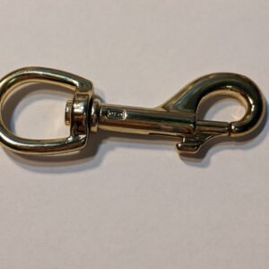 3.5" Bright Brass Plated Flag snap or flag clip Made in USA