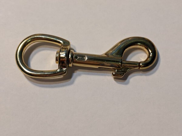 3.5" Bright Brass Plated Flag snap or flag clip Made in USA