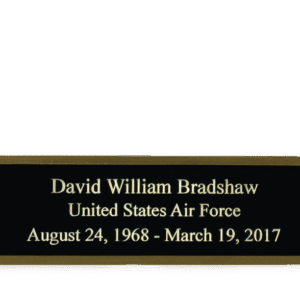 Example: Black on Brass Engraved name Plate Made in USA
