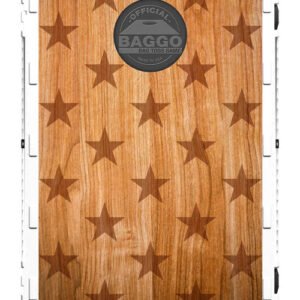 Patriotic Timber board with stars. Baggo Made in the USA Cornhole set